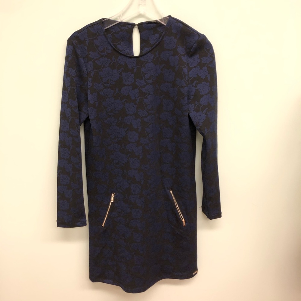 Guess | Kids Blue & Black Floral Dress | Size 16